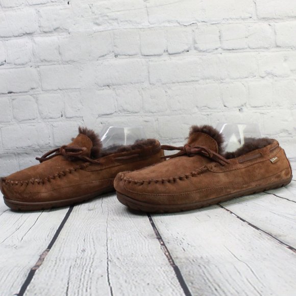 LL BEAN Shearling Lined Moccasins Slippers 11 M - Picture 2 of 8